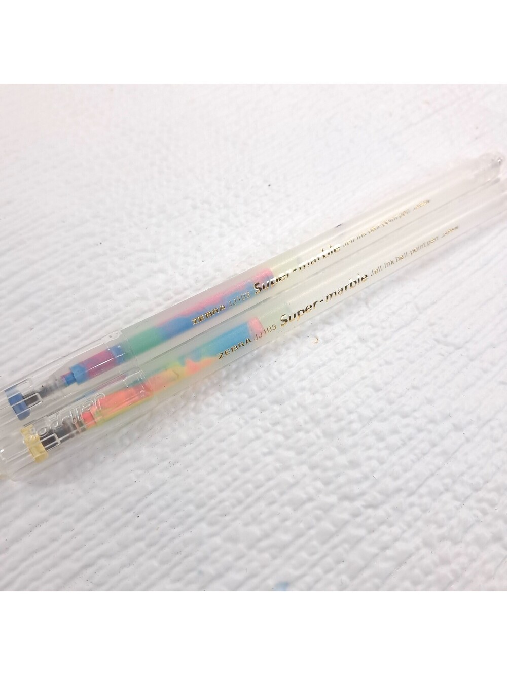 Vintage Zebra Super Marble Colorful Swirl Gel Ink Pen set 2 pastel DO NOT WORK